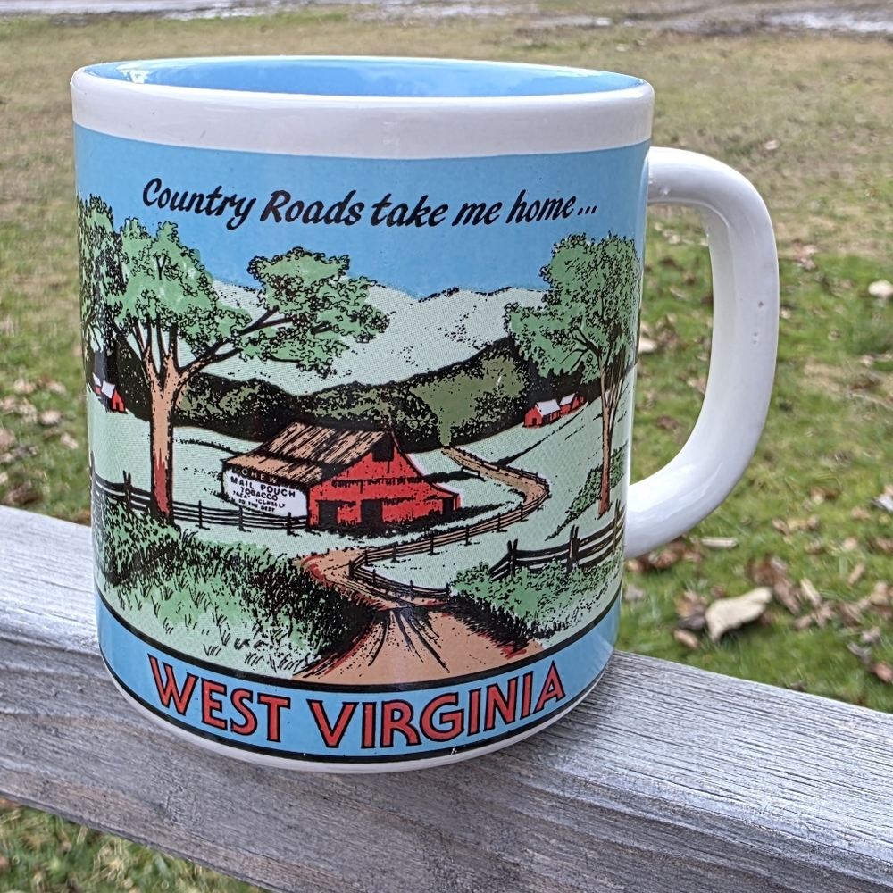 Country roads take me home coffee mug cup collectible West Virginia MUG WV Cup